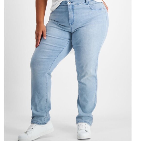 NEW Style & Co Blue Jeans Plus 18W Slim Leg Open Desert Mid Rise $49.50 Slimming - Picture 1 of 13